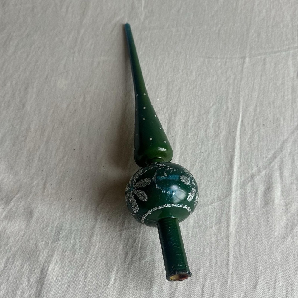 Vintage COBY Glass Christmas Tree Top Ornament American Made No Box Read